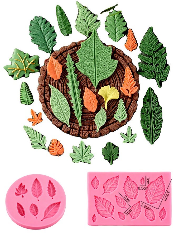 Happy D Leaf Silicone Mold Set of 6, including Maple Leaf, Rose Leaf, and Fern Leaf Candy Molds for Cake Decoration, Cupcake Toppers, Chocolate, Polymer Clay, and Gum Paste - Image 4